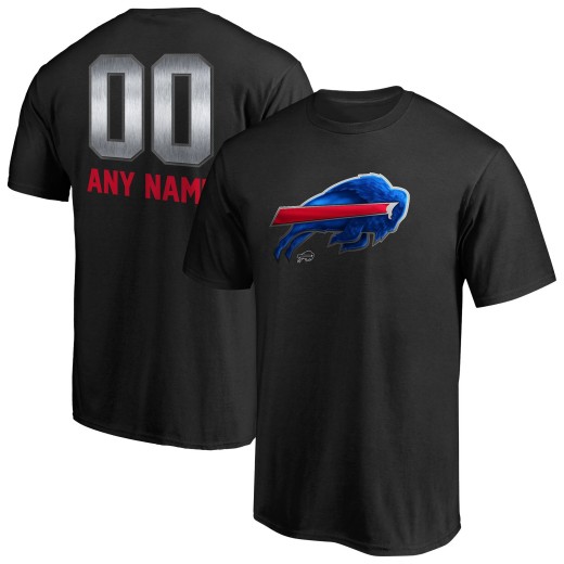Men's Buffalo Bills Personalized Midnight Mascot T-Shirt - Black