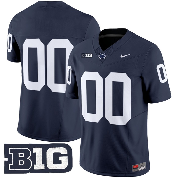 Men's Penn State Nittany Lions Custom Navy NO NAME 2025 F.U.S.E. Vapor Limited Stitched Football Jersey