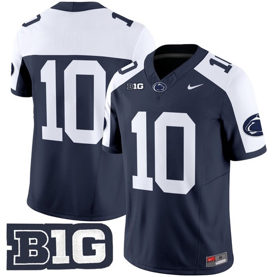 Men's Penn State Nittany Lions #10 Nicholas Singleton Navy Alternate NO NAME 2025 F.U.S.E. Limited Stitched Football Jersey