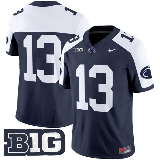 Men's Penn State Nittany Lions #13 Kaytron Allen Navy Alternate NO NAME 2025 F.U.S.E. Limited Stitched Football Jersey