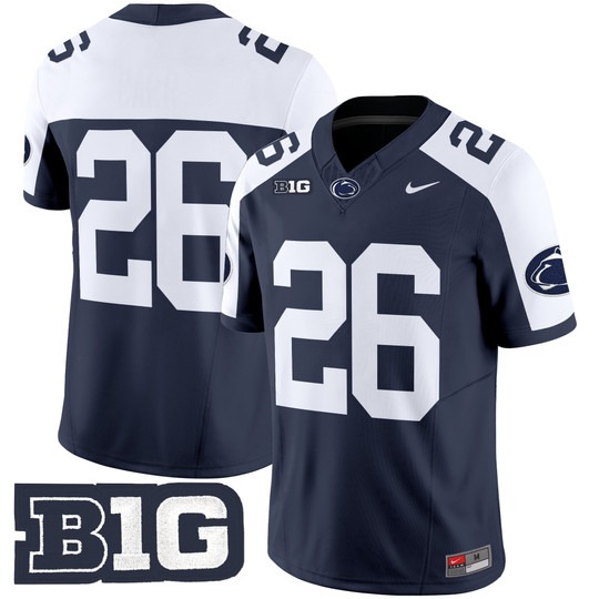 Men's Penn State Nittany Lions #26 Saquon Barkley Navy Alternate NO NAME 2025 F.U.S.E. Limited Stitched Football Jersey