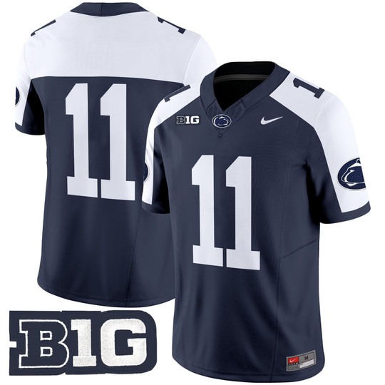 Men's Penn State Nittany Lions #11 Kyron Hudson Navy Alternate NO NAME 2025 F.U.S.E. Limited Stitched Football Jersey