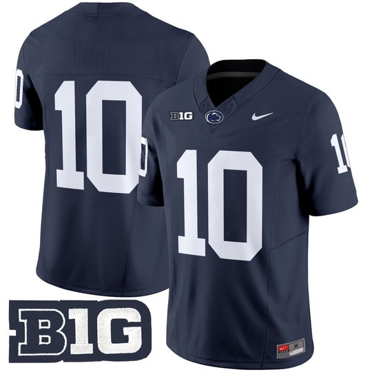 Men's Penn State Nittany Lions #10 Nicholas Singleton Navy NO NAME 2025 F.U.S.E. Vapor Limited Stitched Football Jersey