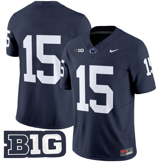 Men's Penn State Nittany Lions #15 Drew Allar Navy NO NAME 2025 F.U.S.E. Vapor Limited Stitched Football Jersey