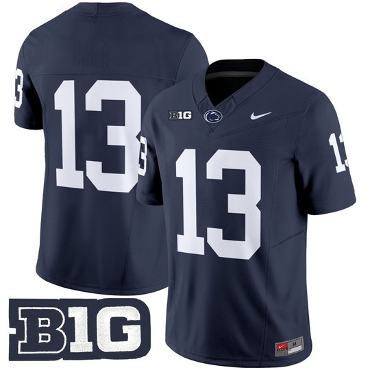 Men's Penn State Nittany Lions #13 Kaytron Allen Navy NO NAME 2025 F.U.S.E. Vapor Limited Stitched Football Jersey