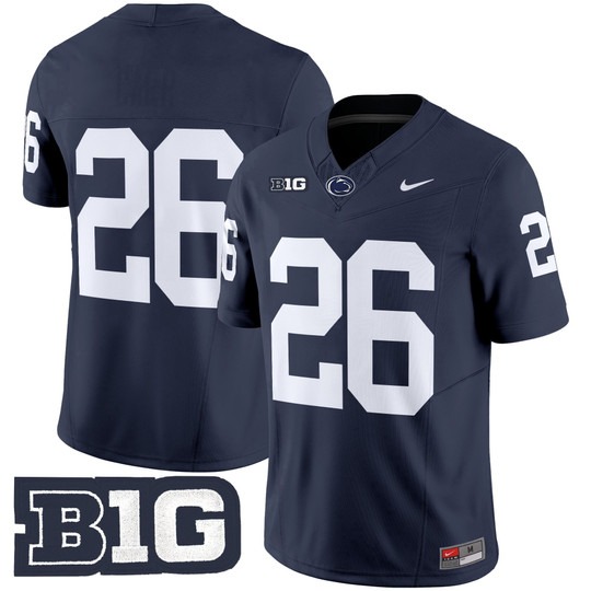 Men's Penn State Nittany Lions #26 Saquon Barkley Navy NO NAME 2025 F.U.S.E. Vapor Limited Stitched Football Jersey
