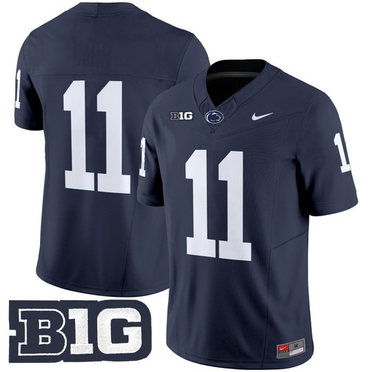 Men's Penn State Nittany Lions #11 Kyron Hudson Navy NO NAME 2025 F.U.S.E. Vapor Limited Stitched Football Jersey