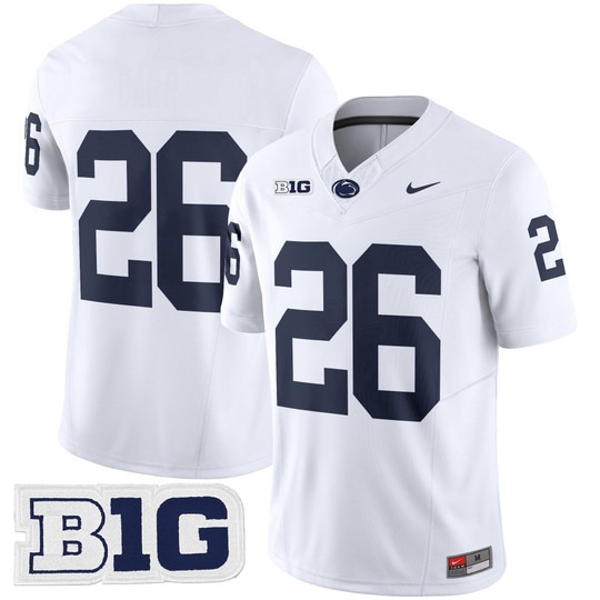Men's Penn State Nittany Lions #26 Saquon Barkley White NO NAME 2025 F.U.S.E. Vapor Limited Stitched Football Jersey