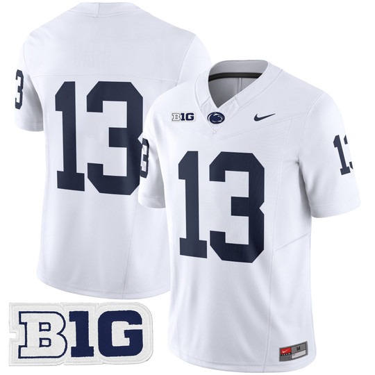 Men's Penn State Nittany Lions #13 Kaytron Allen White NO NAME 2025 F.U.S.E. Vapor Limited Stitched Football Jersey