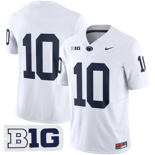 Men's Penn State Nittany Lions #10 Nicholas Singleton White NO NAME 2025 F.U.S.E. Vapor Limited Stitched Football Jersey
