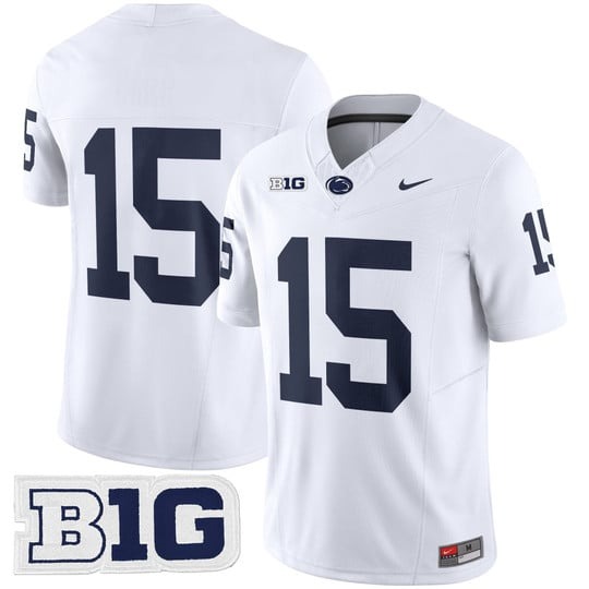 Men's Penn State Nittany Lions #15 Drew Allar White NO NAME 2025 F.U.S.E. Vapor Limited Stitched Football Jersey