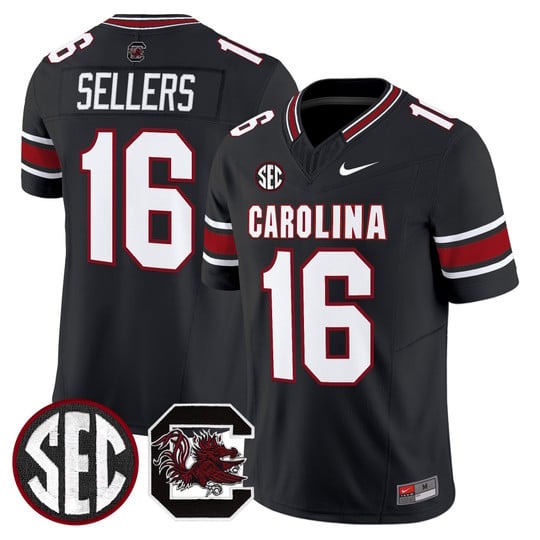 Men's South Carolina Gamecocks #16 LaNorris Sellers Black Nike Limited Stitched Football Jersey
