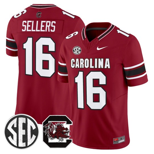 Men's South Carolina Gamecocks #16 LaNorris Sellers White Nike Stitched Football Jersey