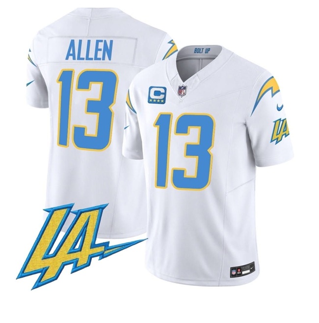 Youth Los Angeles Chargers #13 Keenan Allen White F.U.S.E. With LA & 4-Star C Patch Vapor Limited Stitched Football Jersey