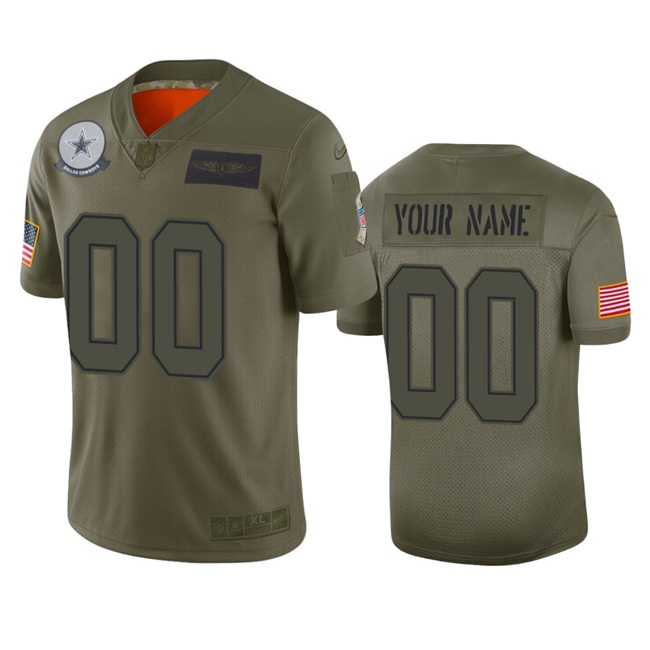 Men's Dallas Cowboys Active Player Custom 2019 Camo Salute To Service Vapor Untouchable Limited Stitched Football Jersey
