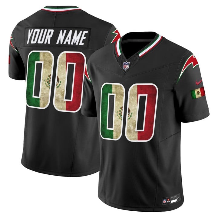 Men's Los Angeles Chargers Custom Mexico 2025 Black Vapor FUSE Limited Stitched Football Jersey