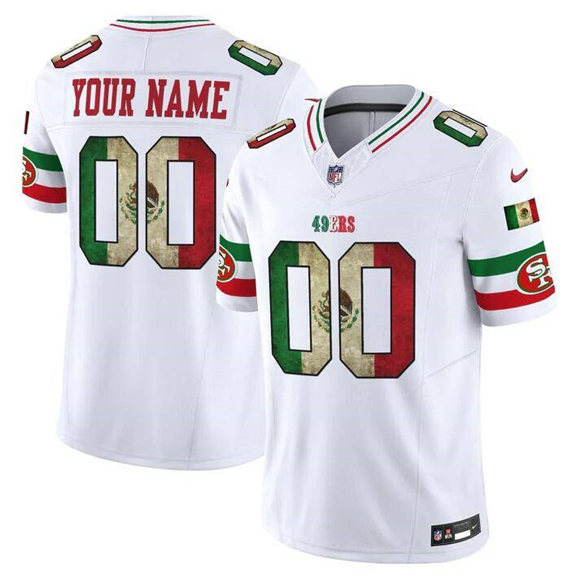 Women's San Francisco 49ers Active Player Custom White 2025 F.U.S.E. Mexico Vapor Limited Stitched Football Jersey(Run Small)