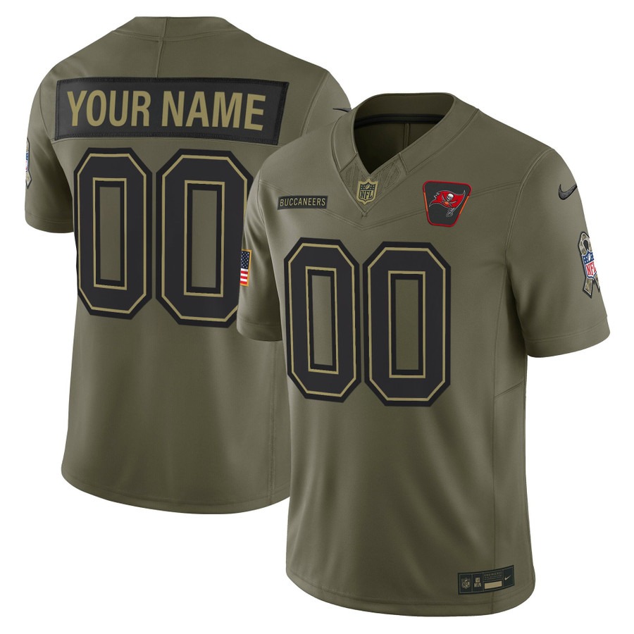 Men's Tampa Bay Buccaneers Custom Olive 2025 Salute to Service Vapor F.U.S.E. Limited Stitched Jersey