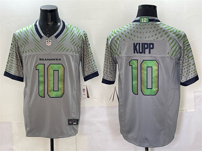 Men's Seattle Seahawks #10 Cooper Kupp Grey 2025 F.U.S.E. “Rivalries” Vapor Untouchable Limited Stitched Football Jersey