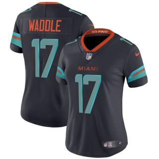 Women's Miami Dolphins #17 Jaylen Waddle Nike 2025 Rivalries Vapor Limited Stitched Jersey