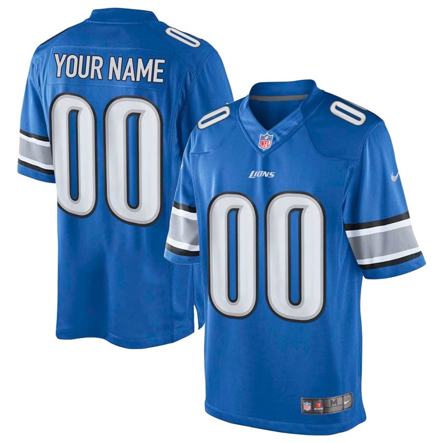 Men's Detroit Lions Custom Home Blue Nike Vintage NFL Game Jersey