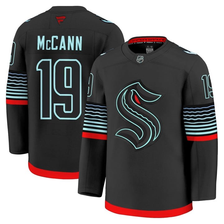 Men's Seattle Kraken #19 Jared McCann Black 2025-26 Premium Stitched Jersey (Non-Glow)