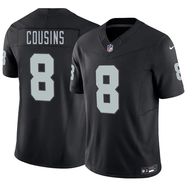 Men's Las Vegas Raiders #8 Kirk Cousins Black 2026 F.U.S.E. Vapor Limited Stitched Football Jersey