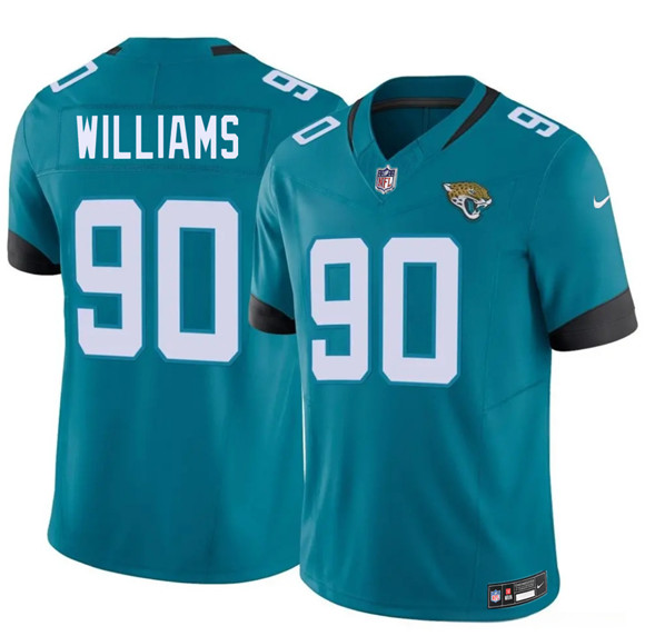 Men's Jacksonville Jaguars #90 Wesley Williams Teal 2026 Draft F.U.S.E. Vapor Untouchable Limited Stitched Jersey