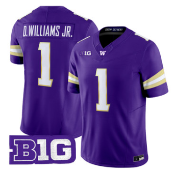Washington Huskies #1 Demond Williams Jr. Purple 2026 Vapor Limited Jersey - All Stitched