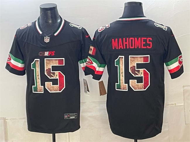 Men's Kansas City Chiefs #15 Patrick Mahomes Black F.U.S.E. Mexico Vapor Untouchable Limited Stitched Football Jersey