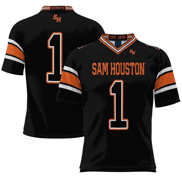 Men's Sam Houston State Bearkats #1 Black Moss Endzone Stitched Football Jersey