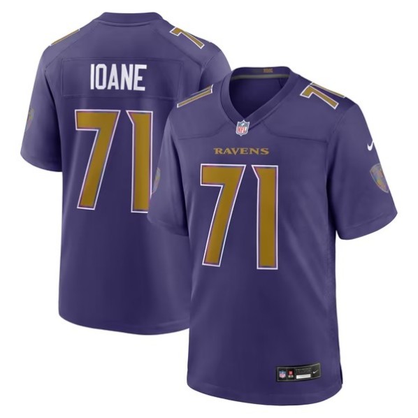 Men's Baltimore Ravens #71 Olaivavega Ioane Purple Alternate Game Jersey