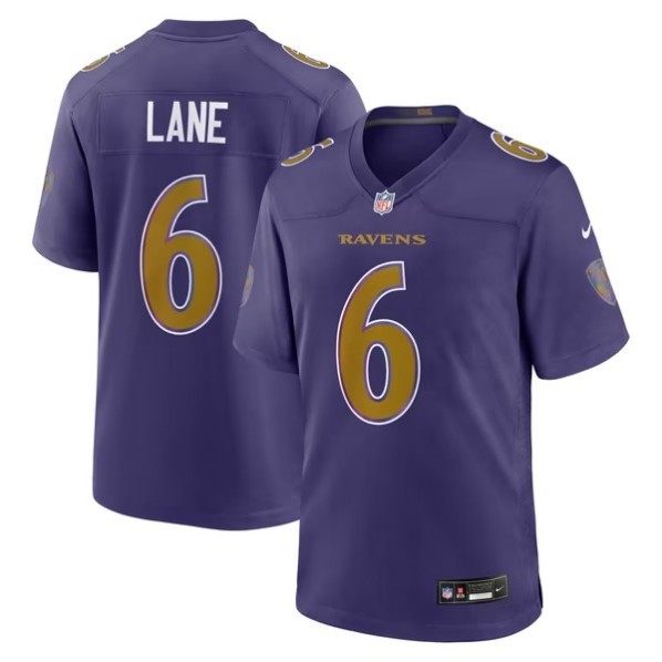 Men's Baltimore Ravens #6 Ja'Kobi Lane Purple Alternate Game Jersey