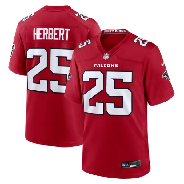 Men's Atlanta Falcons #25 Khalil Herbert Red Team Game Jersey