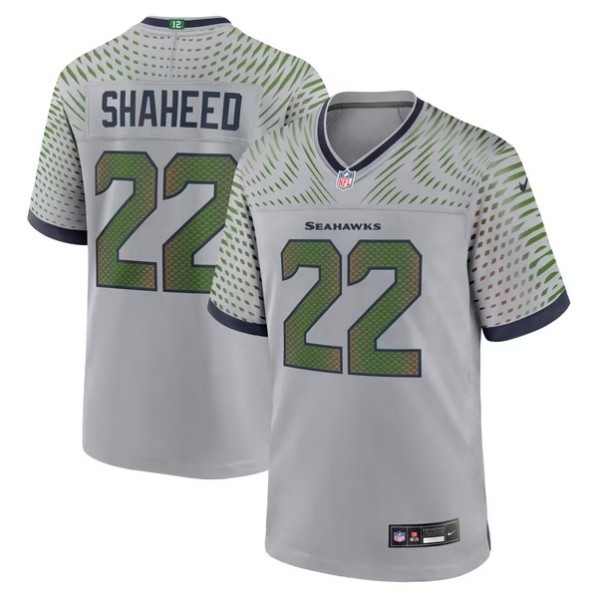 Men's Seattle Seahawks #22 Rashid Shaheed Gray Rivalries Collection Game Jersey
