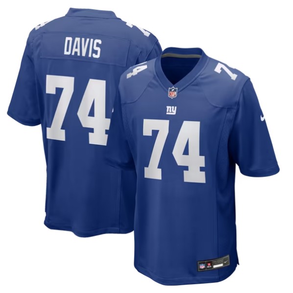 Men's New York Giants #74 J.C. Davis Royal Team Game Jersey
