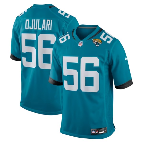 Men's Jacksonville Jaguars #56 BJ Ojulari Teal Team Game Jersey