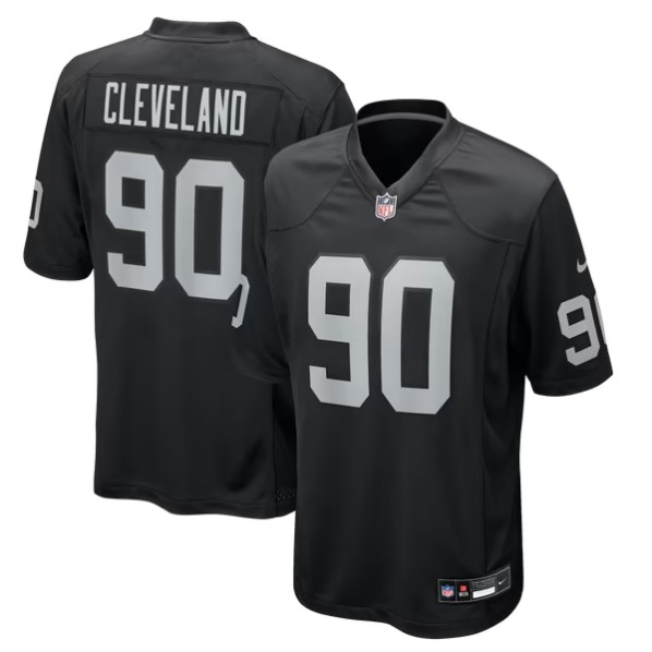 Men's Las Vegas Raiders #90 Brandon Cleveland Black Team Stitched Game Jersey