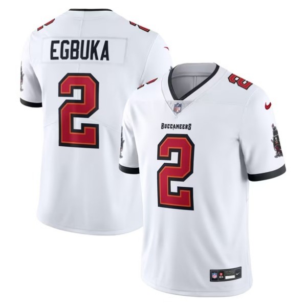 Men's Tampa Bay Buccaneers #2 Emeka Egbuka White Vapor Untouchable Stitched Limited Jersey
