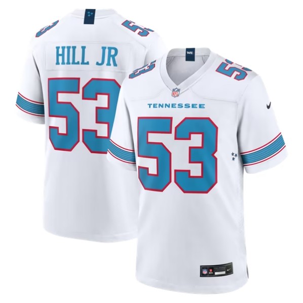 Men's Tennessee Titans #53 Anthony Hill Jr. White Game Jersey