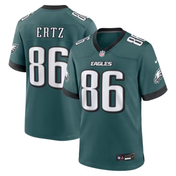 Men's Philadelphia Eagles #86 Zach Ertz Midnight Green Team Game Jersey