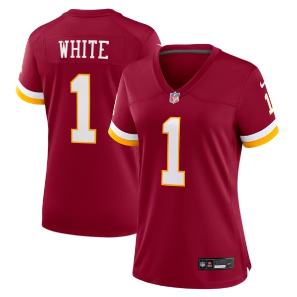 Women's Washington Commanders #1 Rachaad White Burgundy Team Game Jersey
