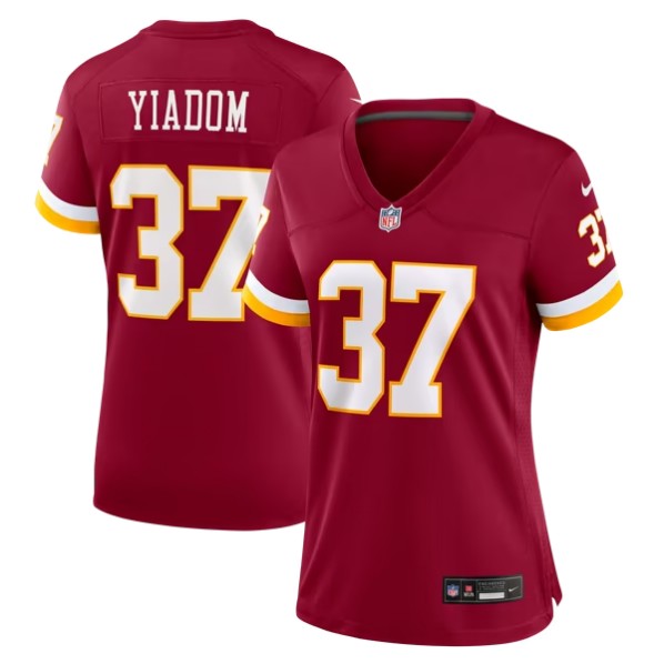 Women's Washington Commanders #37 Isaac Yiadom Burgundy Team Game Jersey
