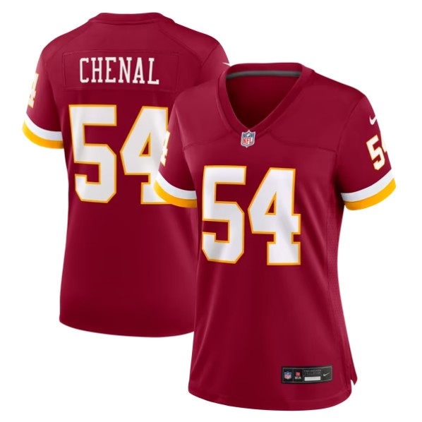 Women's Washington Commanders #54 Leo Chenal Burgundy Team Game Jersey
