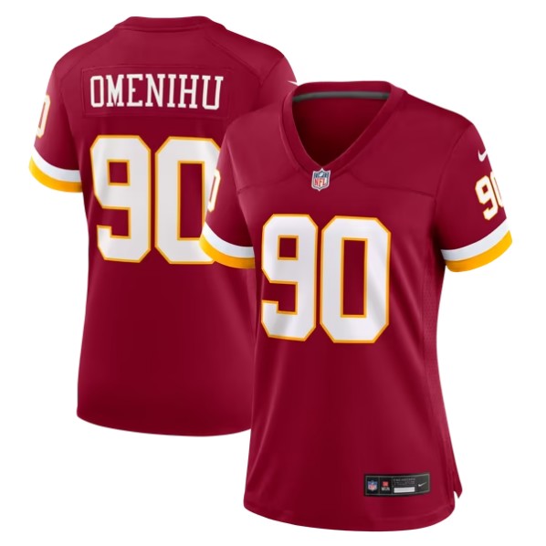 Women's Washington Commanders #90 Charles Omenihu Burgundy Team Game Jersey