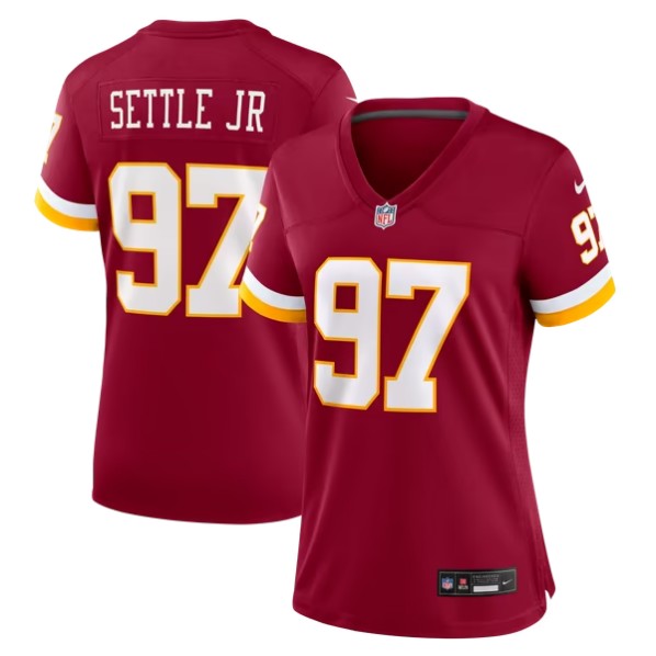 Women's Washington Commanders #97 Tim Settle Jr. Burgundy Team Game Jersey