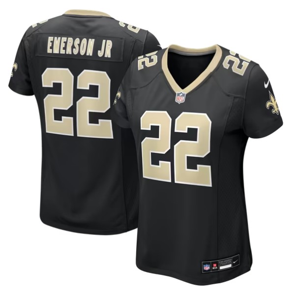 Women's New Orleans Saints #22 Martin Emerson Jr. Black Team Game Jersey