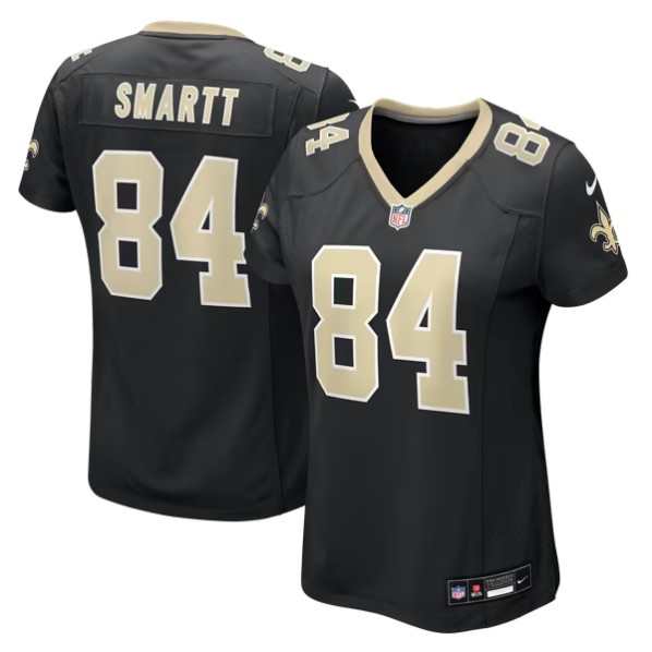 Women's New Orleans Saints #84 Stone Smartt Black Team Game Jersey