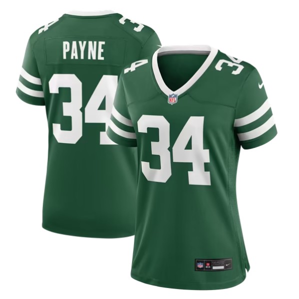 Women's New York Jets #34 VJ Payne Legacy Green Team Game Jersey
