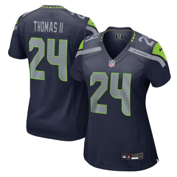 Women's Seattle Seahawks #24 Rodney Thomas II College Navy Team Stitched Game Jersey